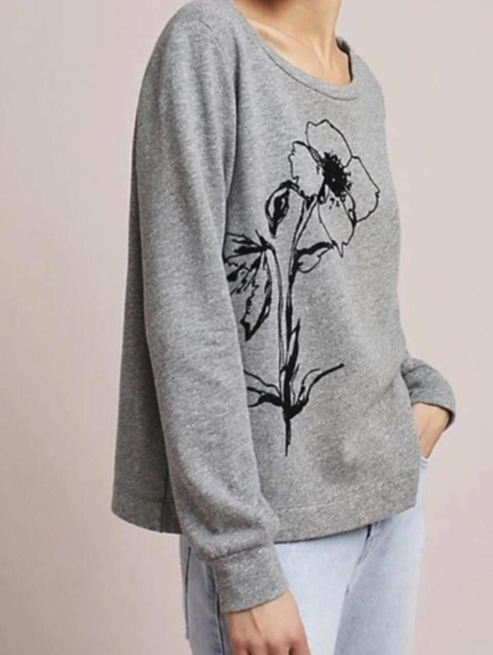 T.La Gray Floral Graphic Sweatshirt